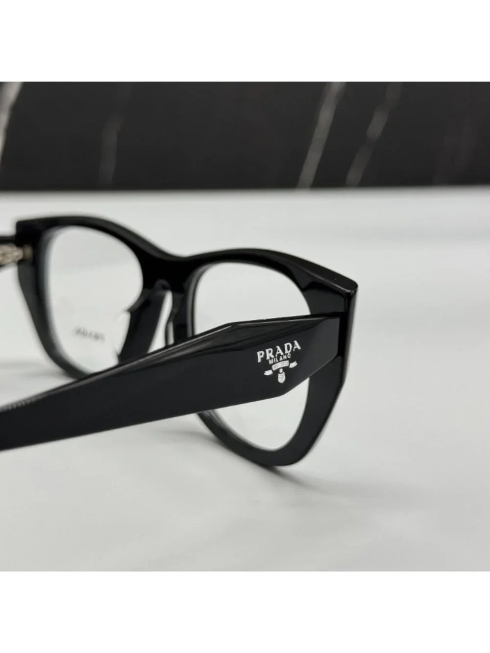NEW PRADA PRA18VF 16K1O1 EYEGLASSES PR A18VF 16K1O1 BLACK WOMEN CAT EYE VPR A18V